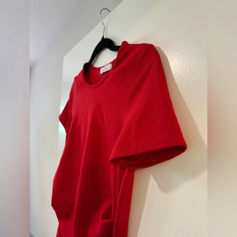 Maternity My Bump short sleeved Elegant Red Midi Dress size small - Picture 3 of 6